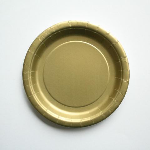 Gold Paper Plates | Plain Party Plates & Cups | Solid Colour Unique