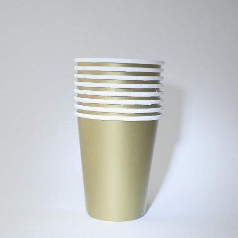 Gold Paper Cups | Plain Party Cups & Plates | Solid Colour – Pretty ...