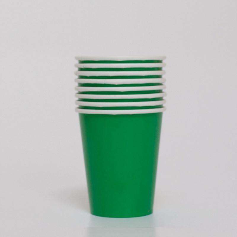 Green Paper Cups | Plain Party Cups & Plates | Solid Colour Unique