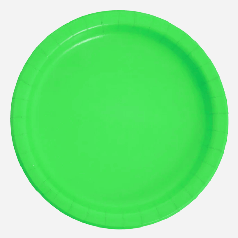 Lime Green Paper Plates | Plain Party Plates & Cups | Solid Colour Unique