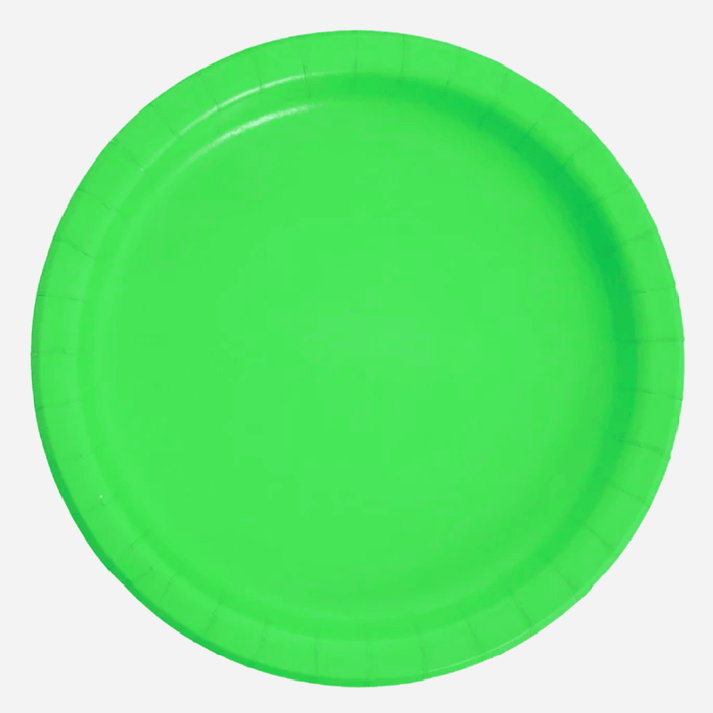 Lime Green Paper Plates Plain Party Plates & Cups Solid Colour