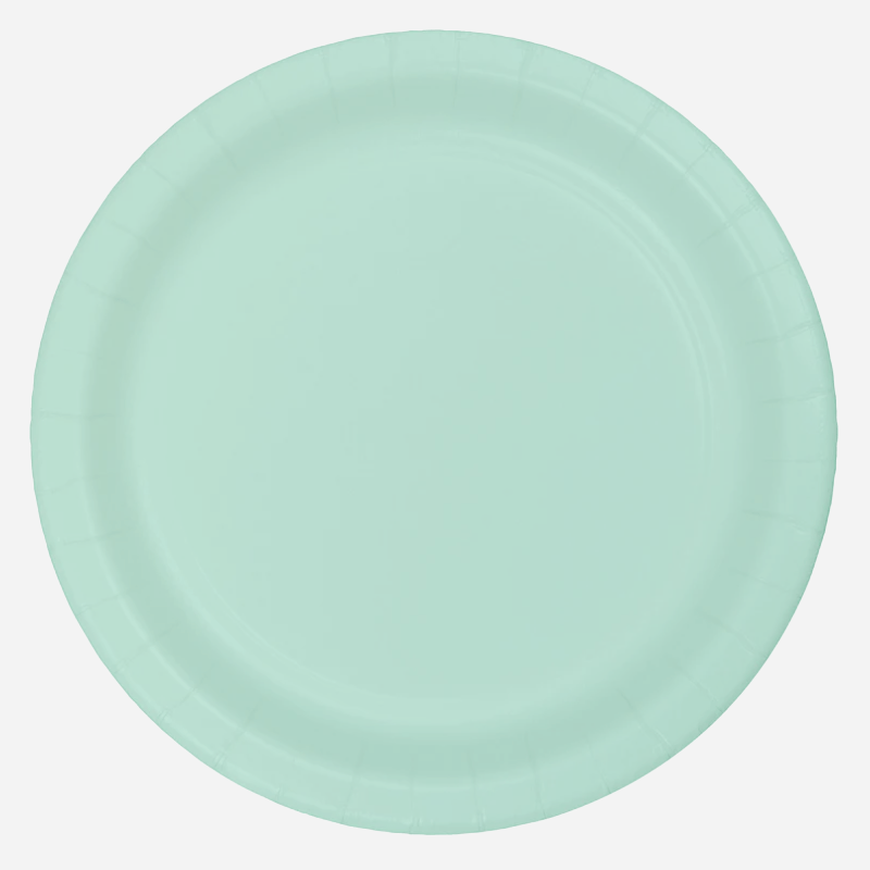 Plain Mint Coloured Party Plates UK