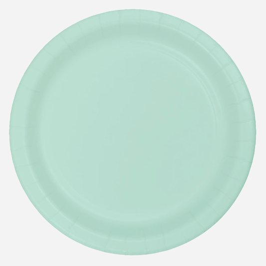 Plain Mint Coloured Party Plates UK