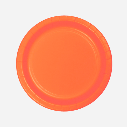 Plain Orange Party Paper Plates