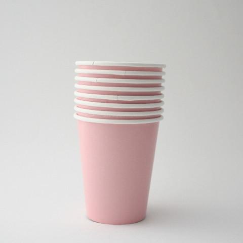 Pastel Pink Paper Cups | Plain Party Cups and Plates | Solid Colour Unique