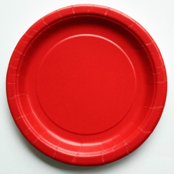 Plain Red Paper Plates 8 Pack