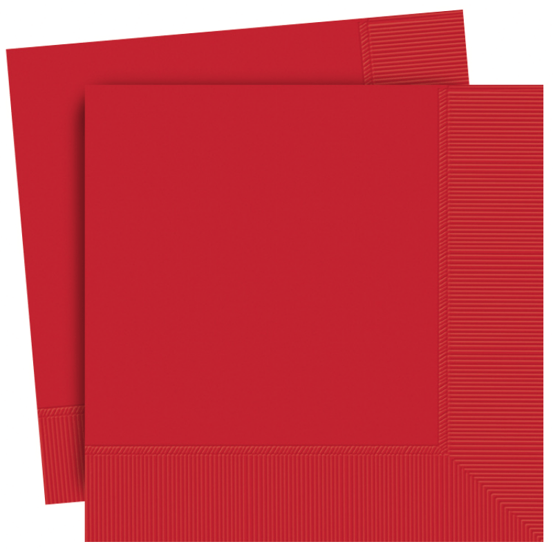 Red Party Napkins | Plain Paper Serviettes | Party Napkins Online Unique