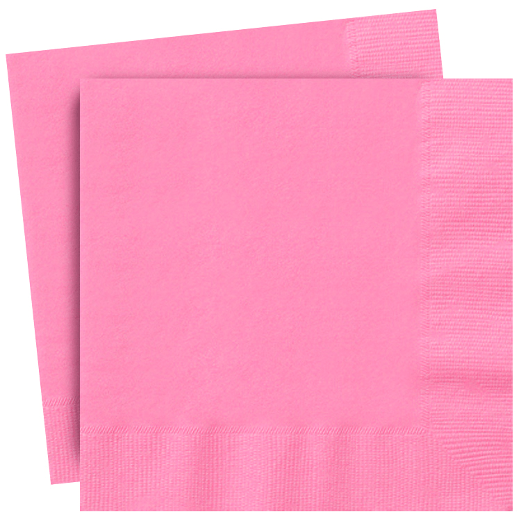 Rose Pink Paper Napkins | Plain Paper Serviettes | Solid Colour Unique