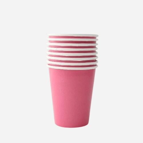 Plain Rose Pink Party Cups UK