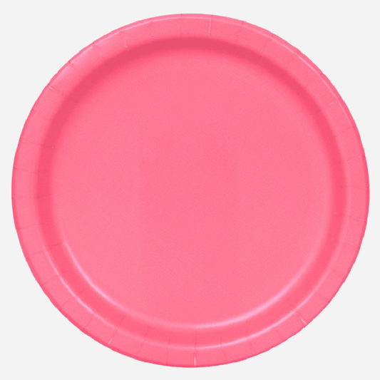 Plain Rose Pink Party Plates UK