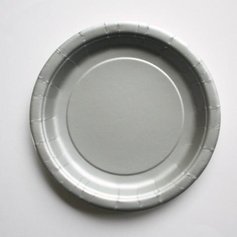 Silver Paper Plates | Plain Party Plates and Cups | Solid Colour Party Unique