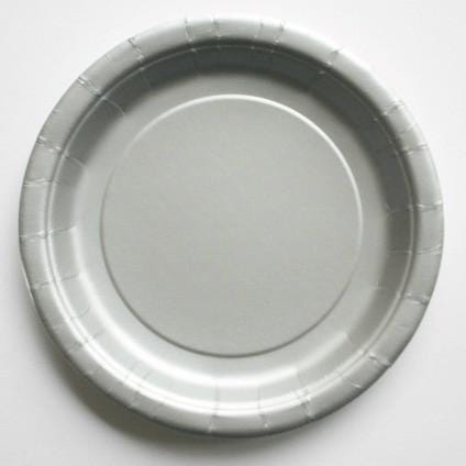 Silver Paper Plates | Plain Party Plates and Cups | Solid Colour Unique