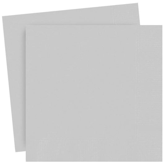 Silver Paper Napkins | Plain Paper Serviettes | Solid Colour Unique