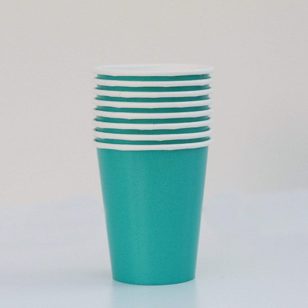 Teal Paper Cups Plain Party Cups and Plates Solid Colour Pretty Little Party Shop