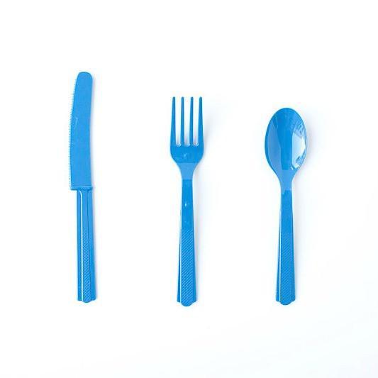 Blue Plastic Cutlery | Disposable Party Utensils Unique