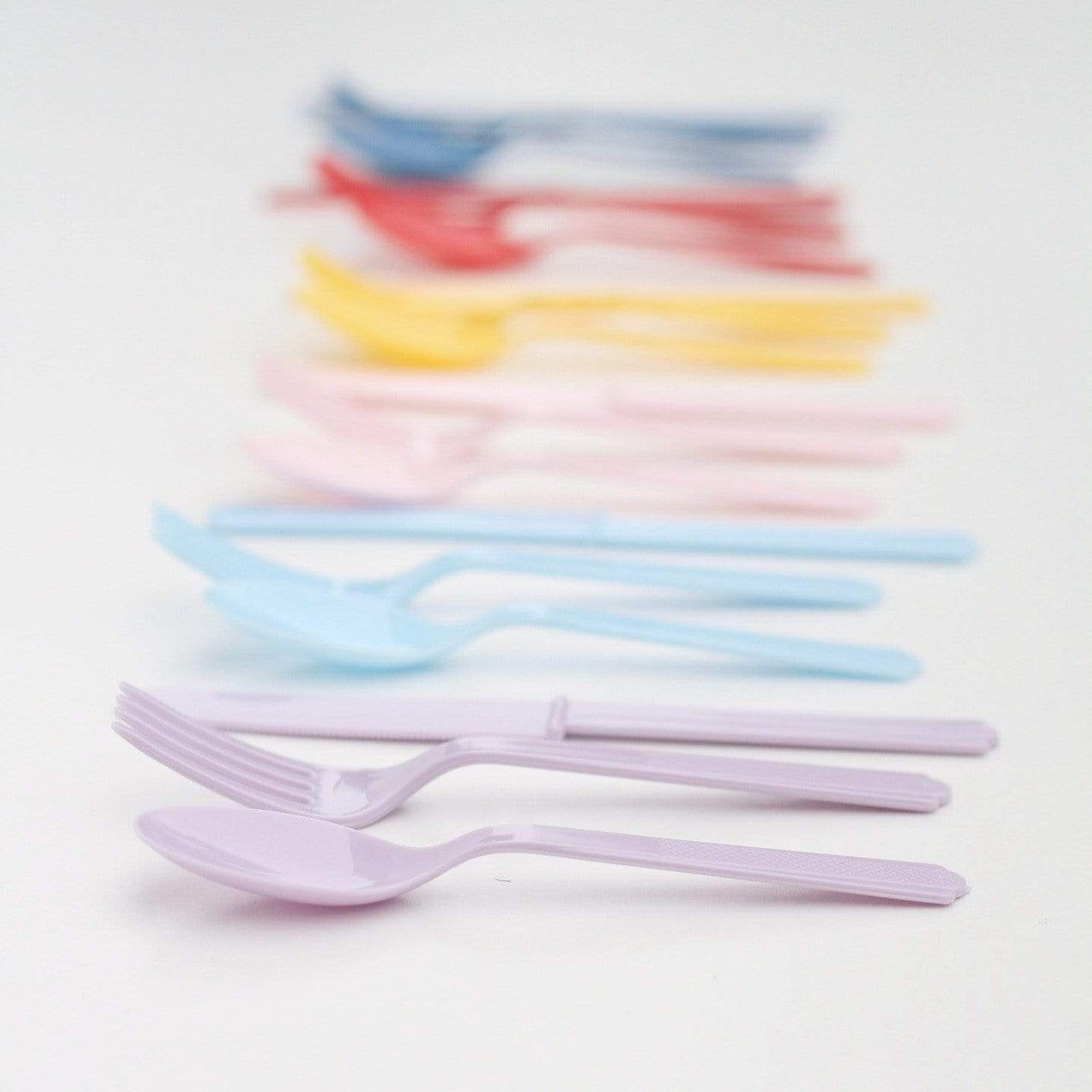 White Plastic Cutlery | Disposable Party Utensils Unique