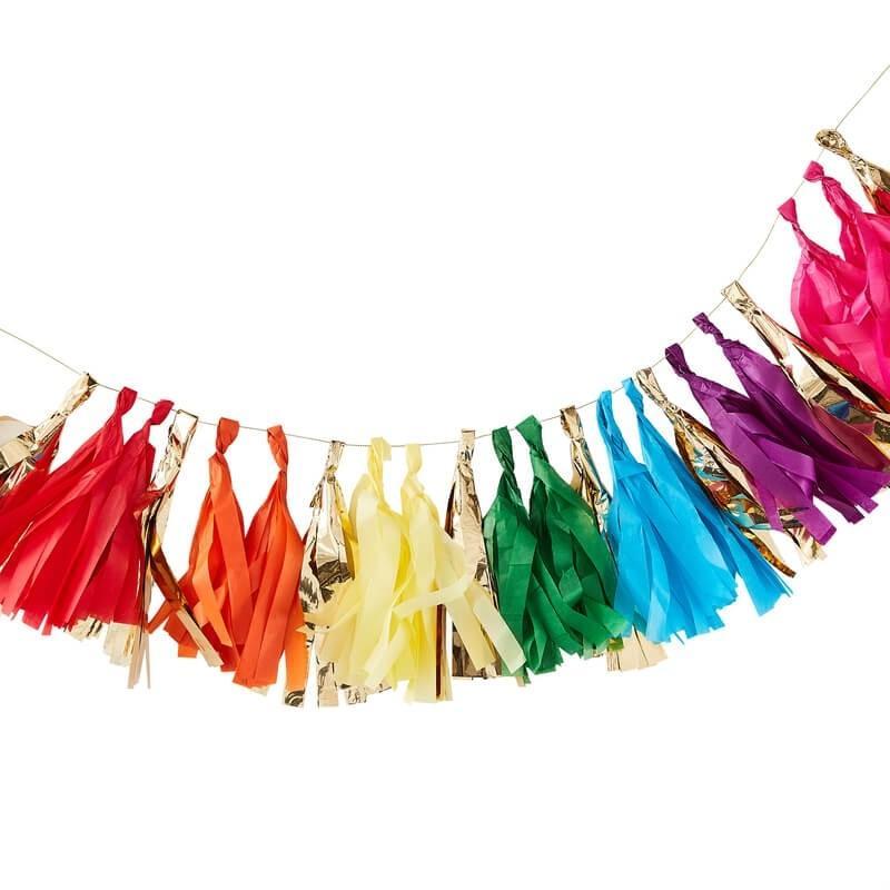Rainbow Tassel Garland | DIY Rainbow Tassel Garland Kit Ginger Ray