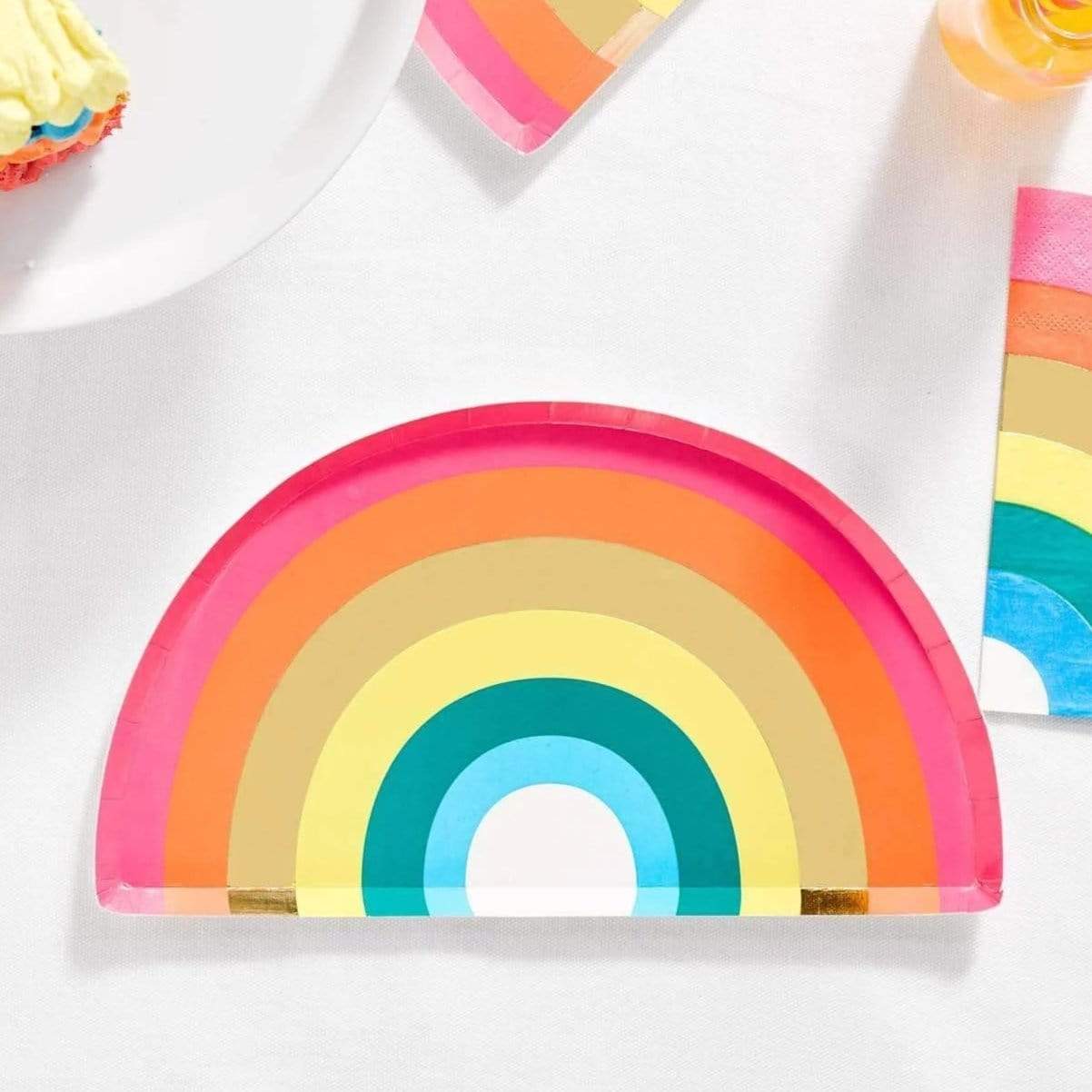 Rainbow Shaped Party Plates | Rainbow Party Plates | Ginger Ray UK Talking Tables