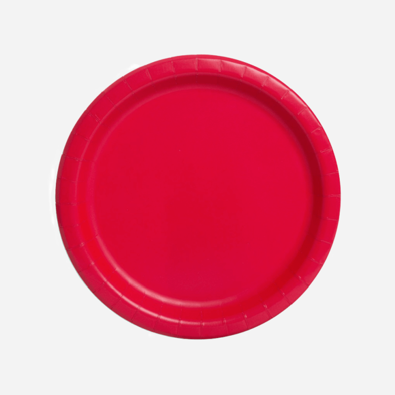 Plain Red Paper Party Plates UK