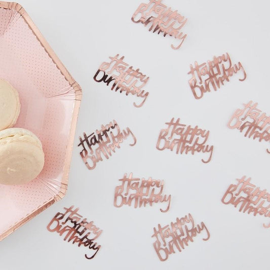 Rose Gold Confetti | Happy Birthday Table confetti | Ginger Ray UK Ginger Ray