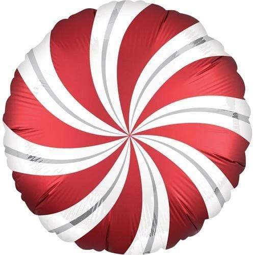 Candy Swirl Balloon | Christmas Candy Balloon Red | Online Balloonery Amscan