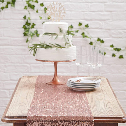 Sequin Table Runner | Wedding Tablecloths | Rose Gold Party Decor Ginger Ray