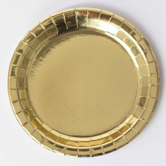 Shiny Gold Paper Plates | Plain Party Plates and Cups Unique