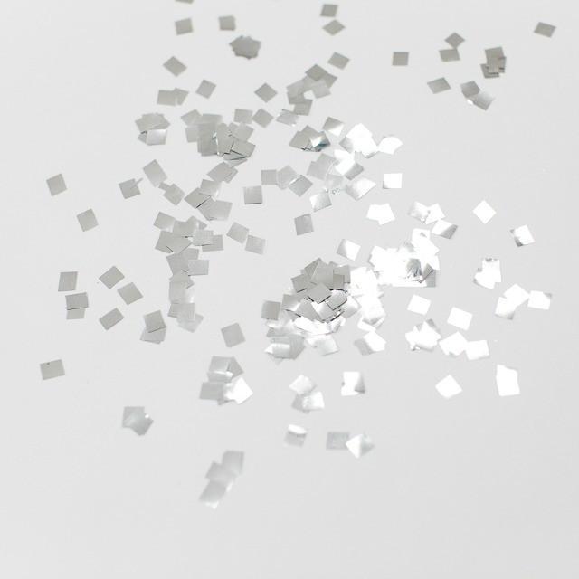 Silver Confetti Sprinkles |Raindrop Confetti Squares Pretty Little Party Shop
