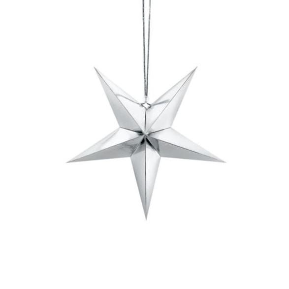 Silver Hanging Star Decoration | Beautiful Christmas Decorations UK ...