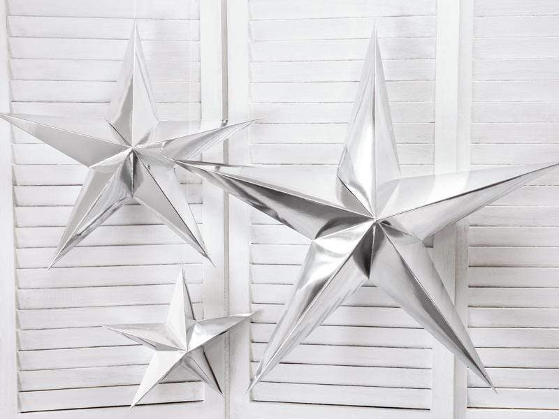 Great Choice Products Black And Silver Star Hanging Swirls - No Diy, Pack  Of 33, Black And Silver Party Decorations
