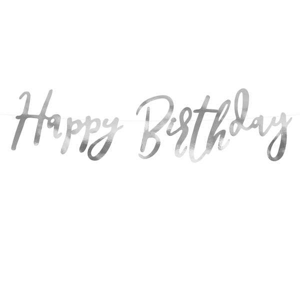 Silver Birthday Banner - Birthday Party Supplies and Decorations  Party Deco
