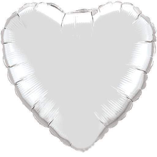 Silver Heart Foil Balloons | Wedding Balloons | Stylish Balloon Shop Qualatex
