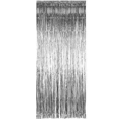 Silver Foil Door Curtain | Balloon Tassel Fringe | Unique Decor ...