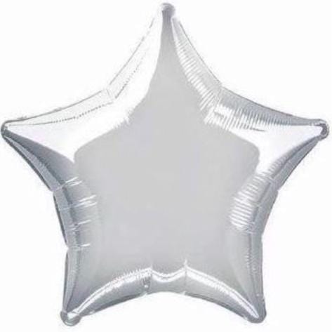 Silver Star Foil Balloons | Helium Balloons | Online Balloonery Qualatex
