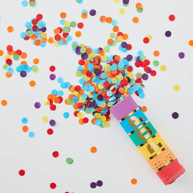Rainbow Confetti Cannon | Rainbow Party Supplies | Ginger Ray UK ...
