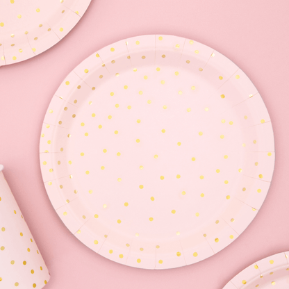 Stylish Paper Plates | Blush Wedding Paper Plates Party Deco