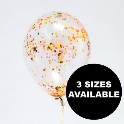 Confetti Balloons | Peach Sprinkle Confetti Filled Balloons Pretty Little Party Shop