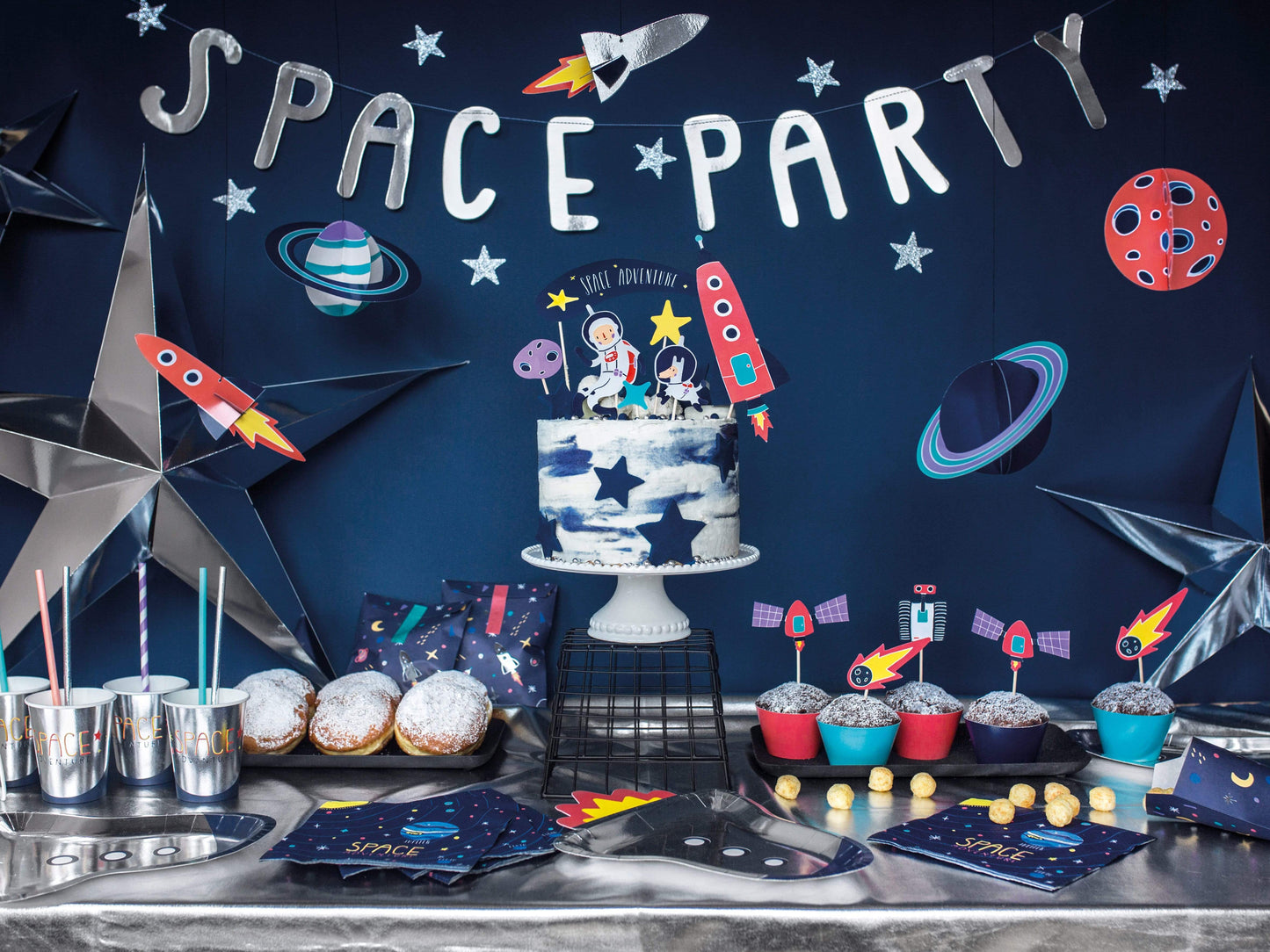 Space Party Cake Toppers | Cupcake Kit | Space Party Decorations UK Party Deco