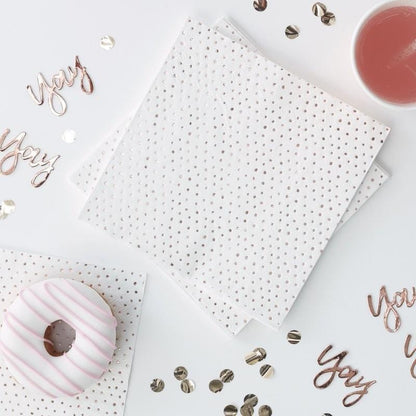 Rose Gold Party Napkins | Rose Gold Serviettes | Pretty Little Party Ginger Ray