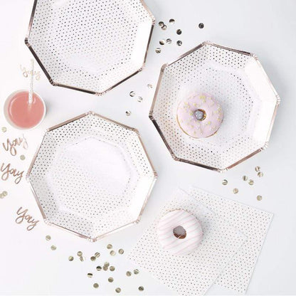 Rose Gold Party Plates | Adult Paper Plates | Wedding Party Supplies Ginger Ray