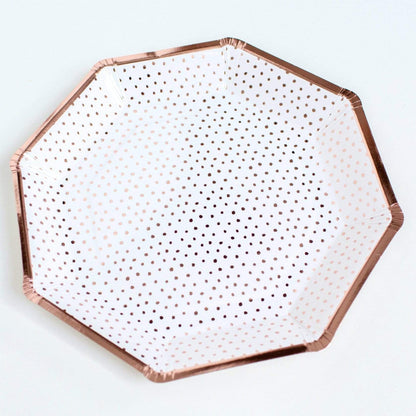 Rose Gold Party Plates | Adult Paper Plates | Wedding Party Supplies Ginger Ray