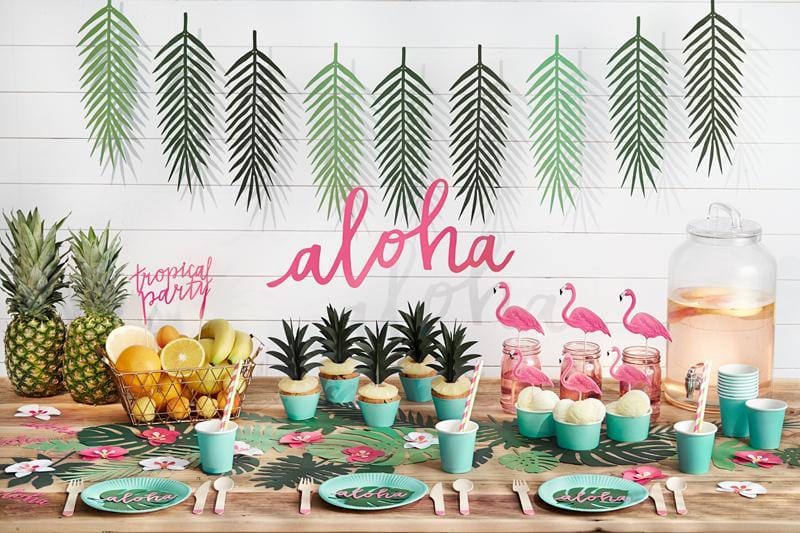 Tropical Leaves Decorations |  Moana Party Hawaiian Party Decor UK Party Deco
