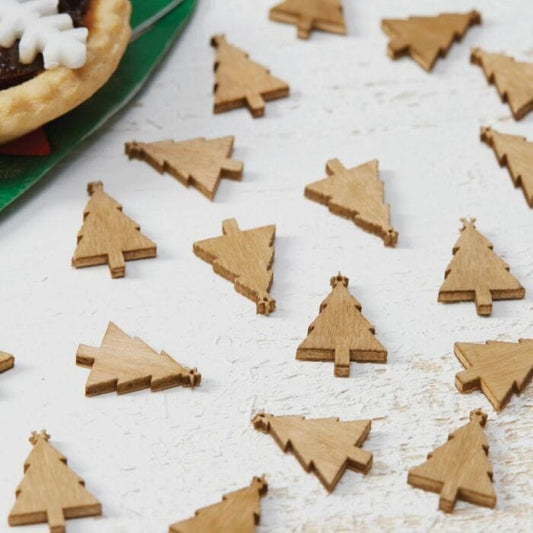 Wooden Christmas Table Confetti | Natural Eco Christmas Confetti Ginger Ray