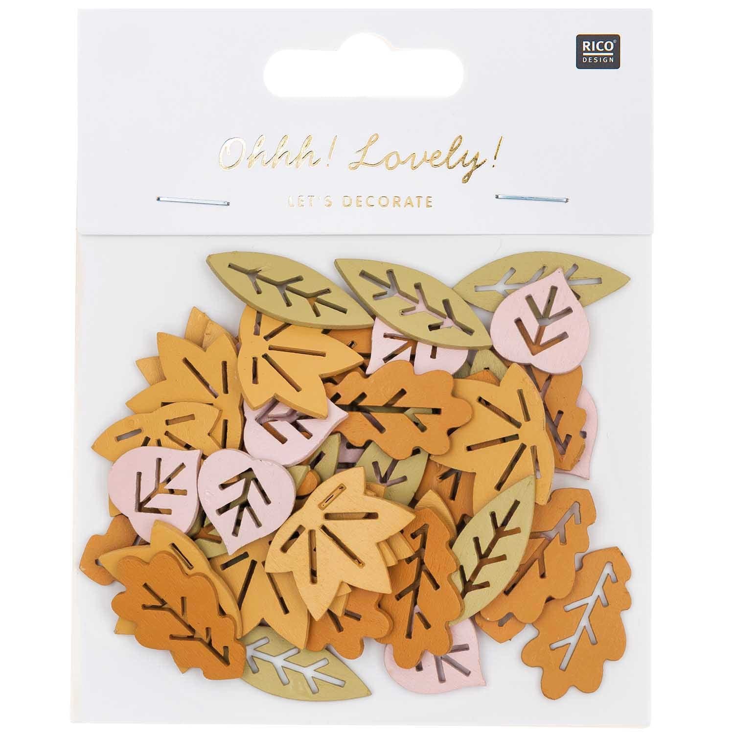 Natural Wooden Leaves Confetti Embellishments | Eco Confetti Rico Design