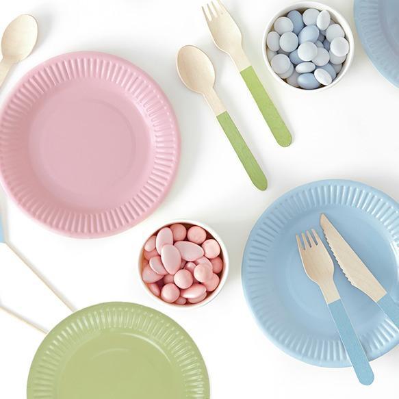 Pastel Dipped Wooden Cutlery | Natural Eco Party Supplies UK Party Deco