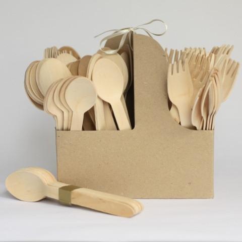 Wooden Spoons | Disposable Cutlery | Natural Eco Party Supplies UK Cater For You