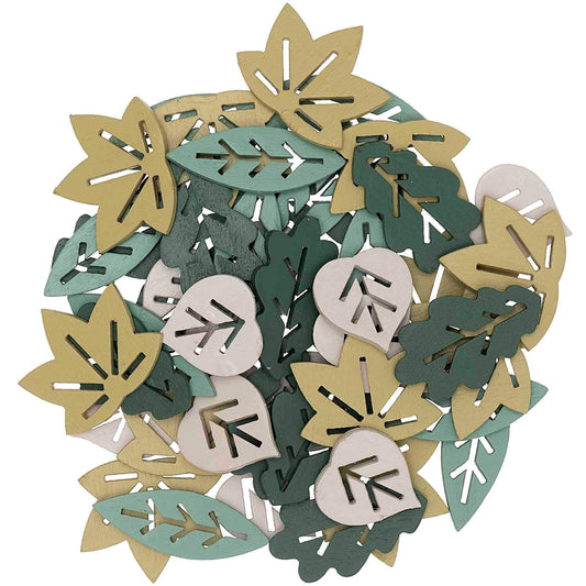 Natural Wooden Leaves Confetti Embellishments | Eco Confetti Rico Design