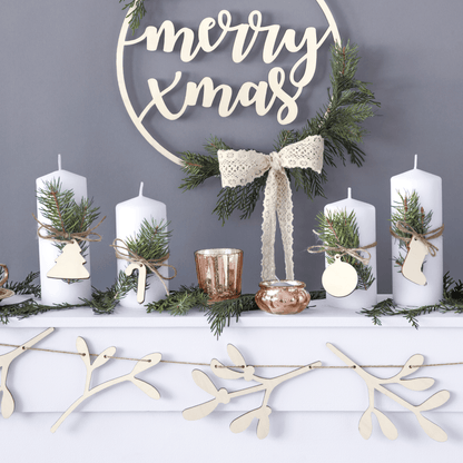 Wooden Mistletoe Garland | Scandi Style Christmas | Unique Christmas Party Deco