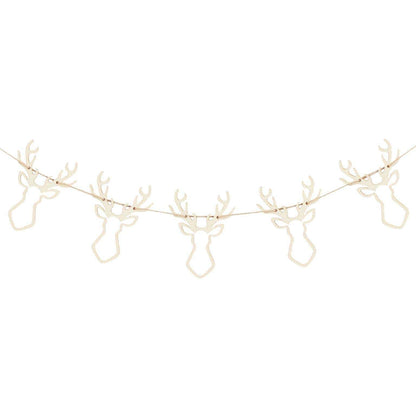 Wooden Stag Garland | Scandi Style Christmas | Unique Christmas Decor Ginger Ray