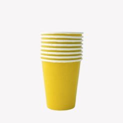 Yellow Paper Cups | Plain Party Cups and Plates UK – Pretty Little ...